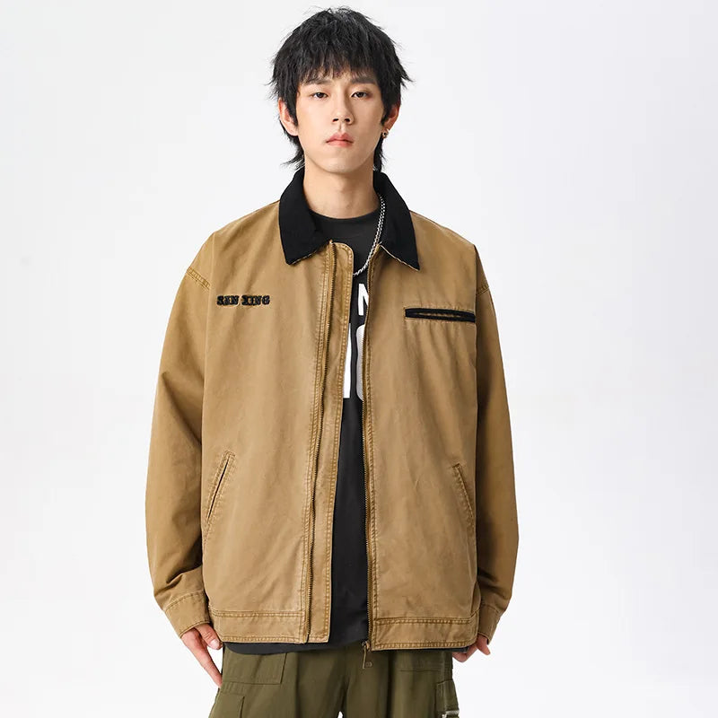 grunge winter jacket, layered citywear - trendy urban streetwear fashion for men and women