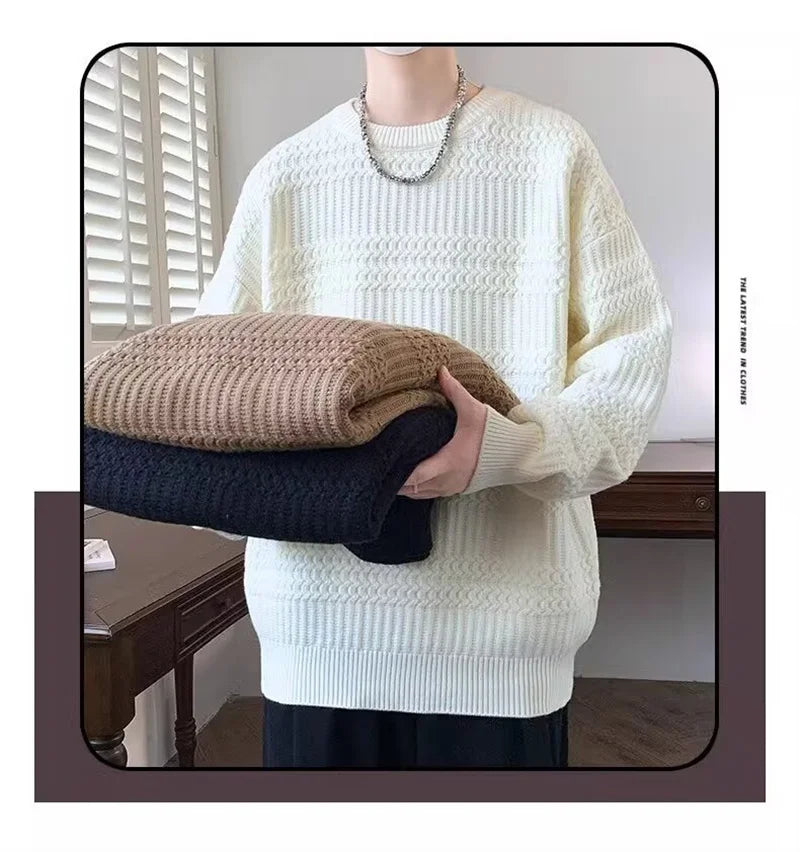 varsity graphic knit, unisex street look, trendy streetwear apparel for men and women