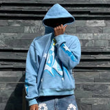 Couples Clothing Top Y2K Super Large Hooded Shirt With Letter Pattern