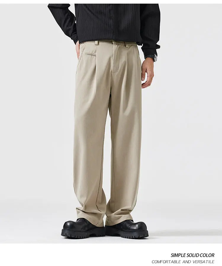 simple casual pants mens spring autumn loose fashion straight wide leg plus size pants cityboy streetwear trousers unique default style 2250