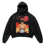 2024 Men Spring Hoodie Retro Japanese Anime Graphic Hoodies Boxer Hip