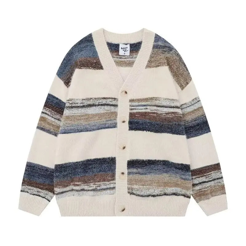 varsity flame knitwear, statement sweater, cozy knitwear for men, oversized grunge aesthetic winter top