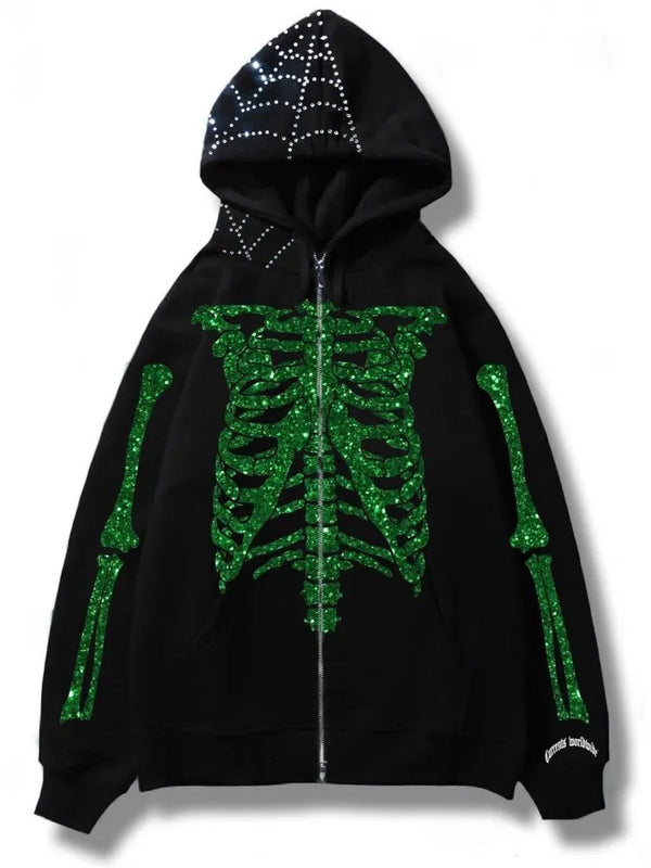 Y2K Diamond Jacket Fall Long Sleeve Hoodie Sweatshirt Womens Reflectiv
