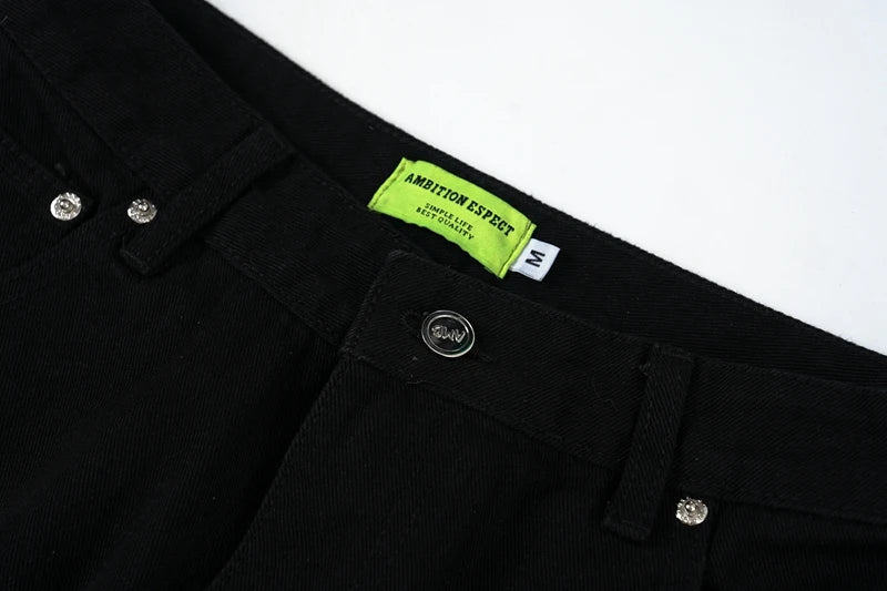 high street micro flare denim pants slim white jeans overall mens fashion casual vibe relaxed solid color washing jeans pants unique jeans style 2024