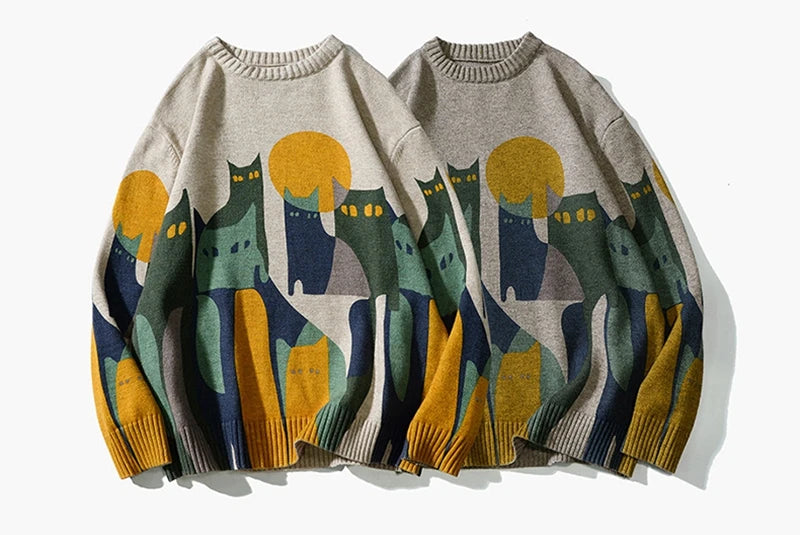 grunge oversized flame jumper built for warmth and edge, essential for winter street style, men’s streetwear clothing piece f