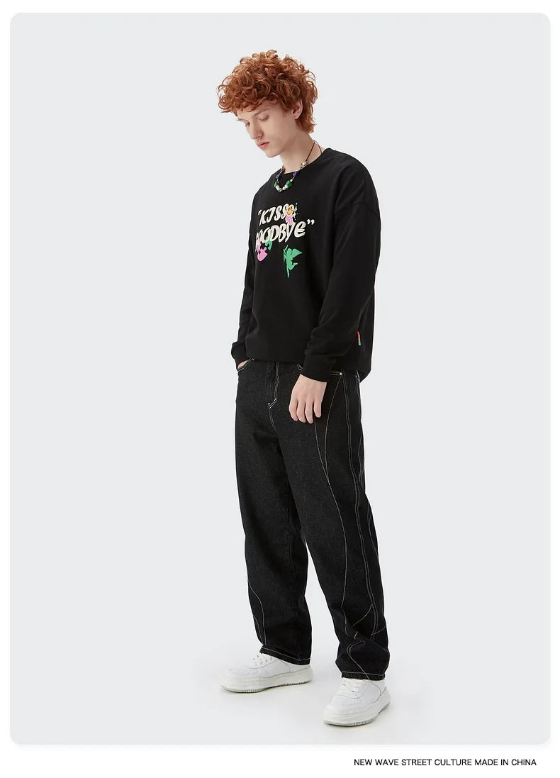 Cyberpunk Shirt – Rainbowtouches 2022 Men Long Sleeve Vintage Graphic Letter P – Edgy Streetwear for All Genders