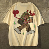 Cyberpunk Tribal flame – Trendy Brand Retro Cartoon Pure Cotton Short Sleeved T Shirt