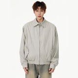 zip-up minimalist jacket, cold-season outfit - comfortable cotton fit with bold prints