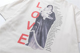 Vintage Retro New Summer Street Wear LIFE Letter Printing High-Street Loose Casual Tops T-Shirt