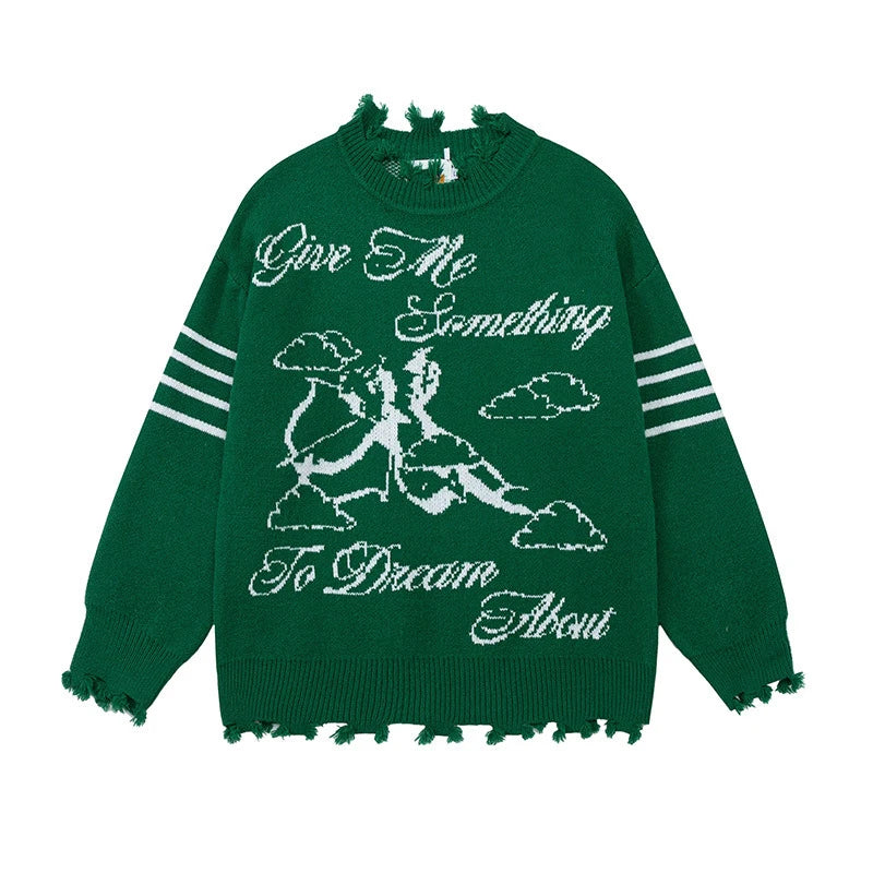 oversized flame jumper with bold print, ideal for photo-ready Y2K streetwear layering, street fashion menswear trend for seas