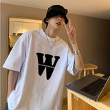 Trapwear Aesthetic piece – Korean Design Letter Pattern Short Sleeved T Shirt For Men A