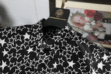 New 2022 Men 3D luxurious Classic Black White Star Print Fashion Silk Casual Shirts Shirt high Pocket Long-sleeves S 2XL #D276