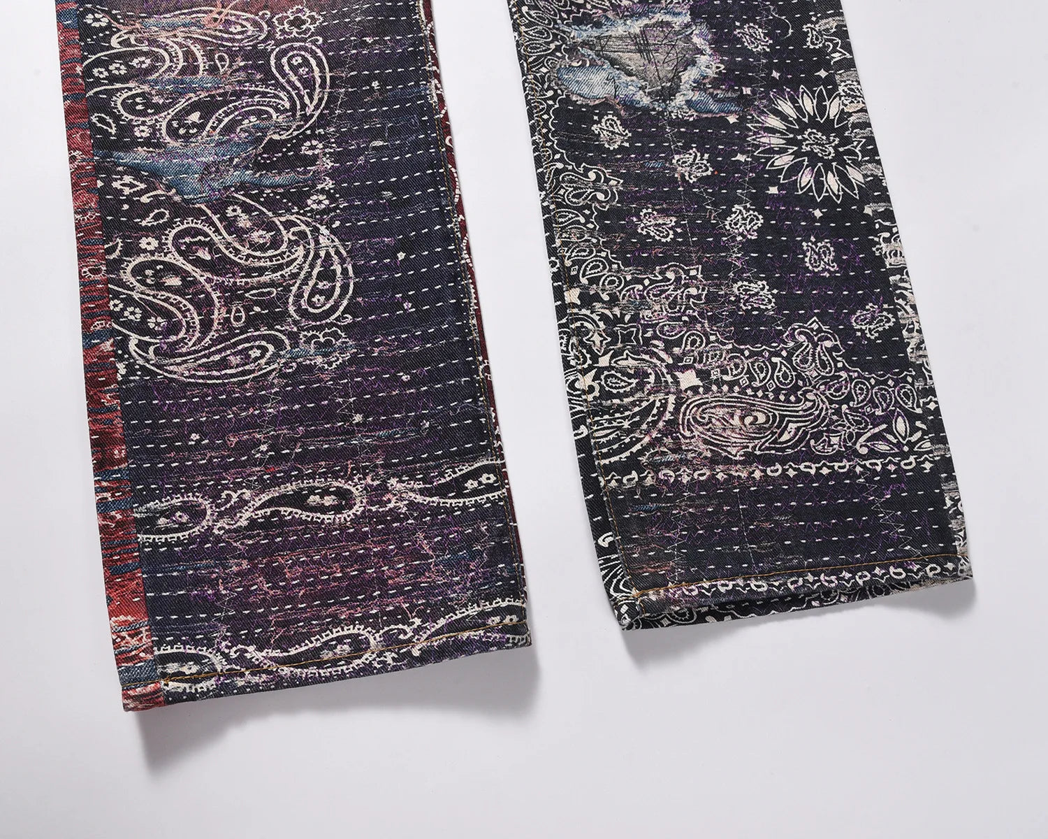 2023 brand new classic paisley west coast crips bloods jeans cotton denim pants comfort casual jeans size 29 36 488 unique jeans style 2758
