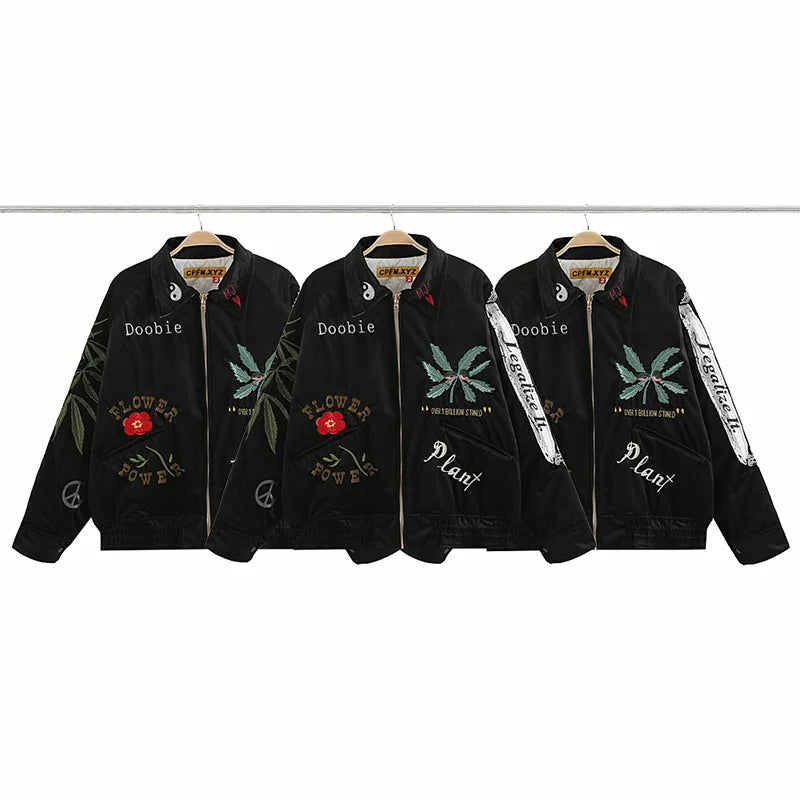 casual layering jacket featuring kanye co branded commemorative high quality heavy industry fully embroidered cotton winter jacket for men and women design – premium quality jacket for men