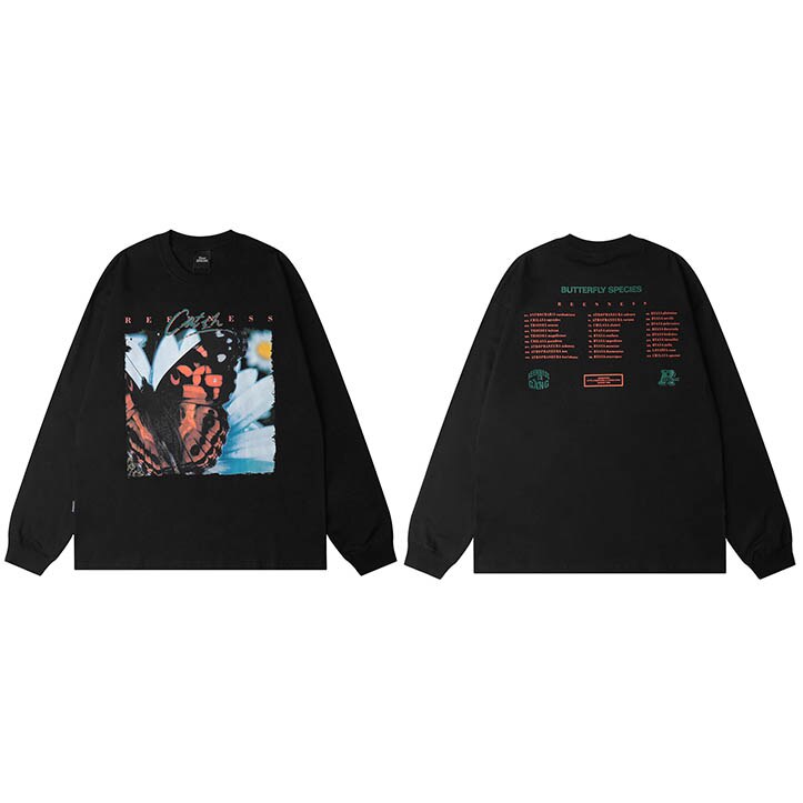 "Eighty Butterfly" Unisex Men Women Streetwear Graphic Sweatshirt Daulet Apparel