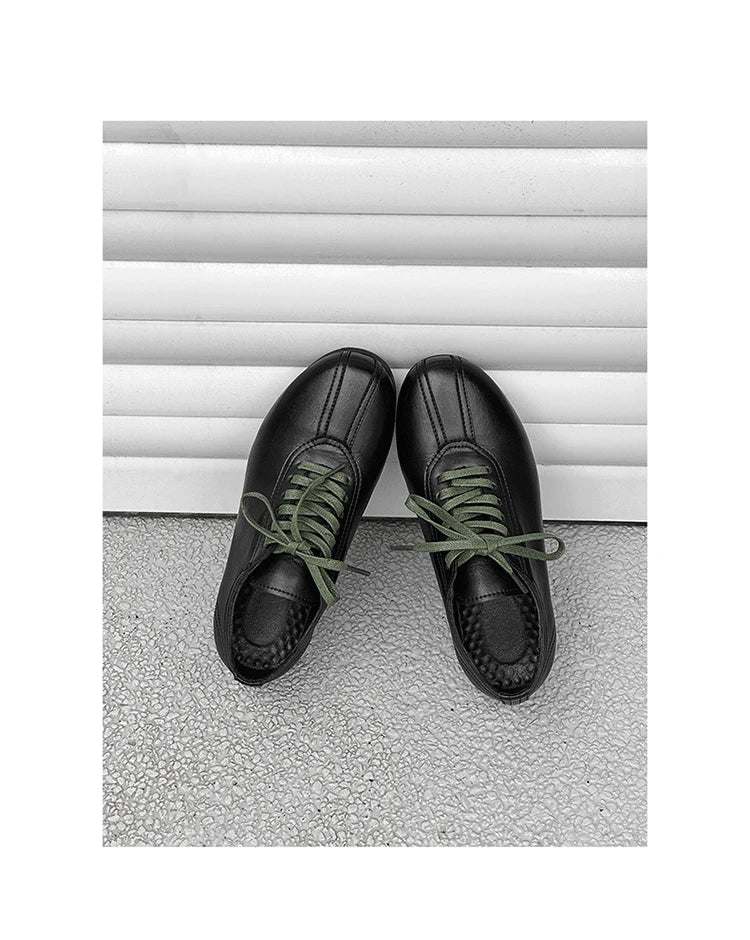 Vintage Casual Leather Shoes Men Women Streetwear Fashion Lightweight Commute Business Leather Derby Shoes