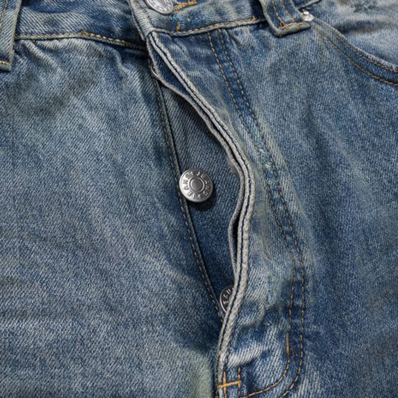 mens baggy jeans blue distressed ripped loose denim pants streetwear oversized hip hop jeans trousers urban skinny jeans