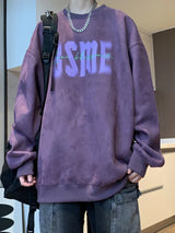 New In Letter Printed Suede Sweatshirts For Men Autumn Y2K Streetwear