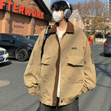 streetwear jacket featuring american style men loose pilot jacket multi pocket retro casual corduroy patchwork lapel jacket male outerwear workwear jacket design – premium quality jacket for men