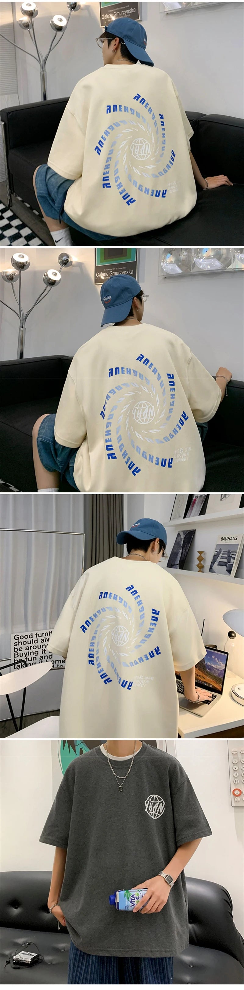 Harajuku Graphic tee – Goth Letter Printed T Shirt Hombre Hip Hop Fashion Crewneck