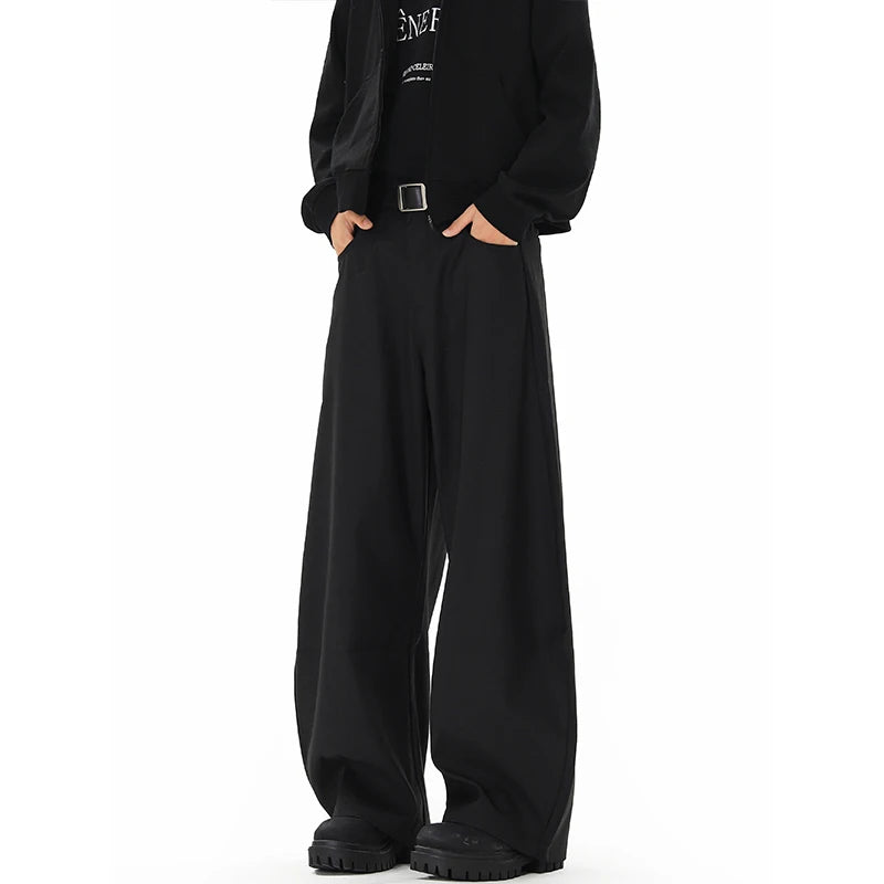 men streetwear fashion loose casual vibe hip hop black gray suit pant women harem pants trousers minimalist street pants