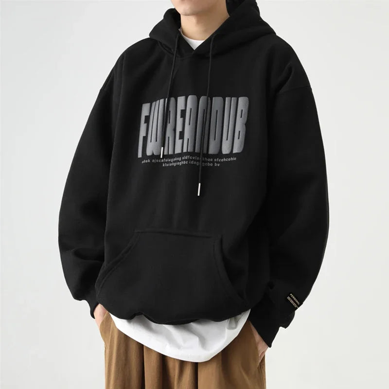 2024 New Letter Foam Printed Hoodies Mens Autumn Oversized Cotton Y2K