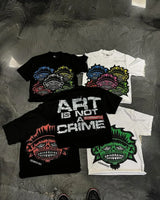 Sadcore Oversized shirt – European And American New Street Clothing Letter Portrait Pr