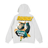 Cartoon Gorilla Banana Graphic Men's Hoodies Autumn Oversized Hip Hop Fashion Hooded Sweatshirt
