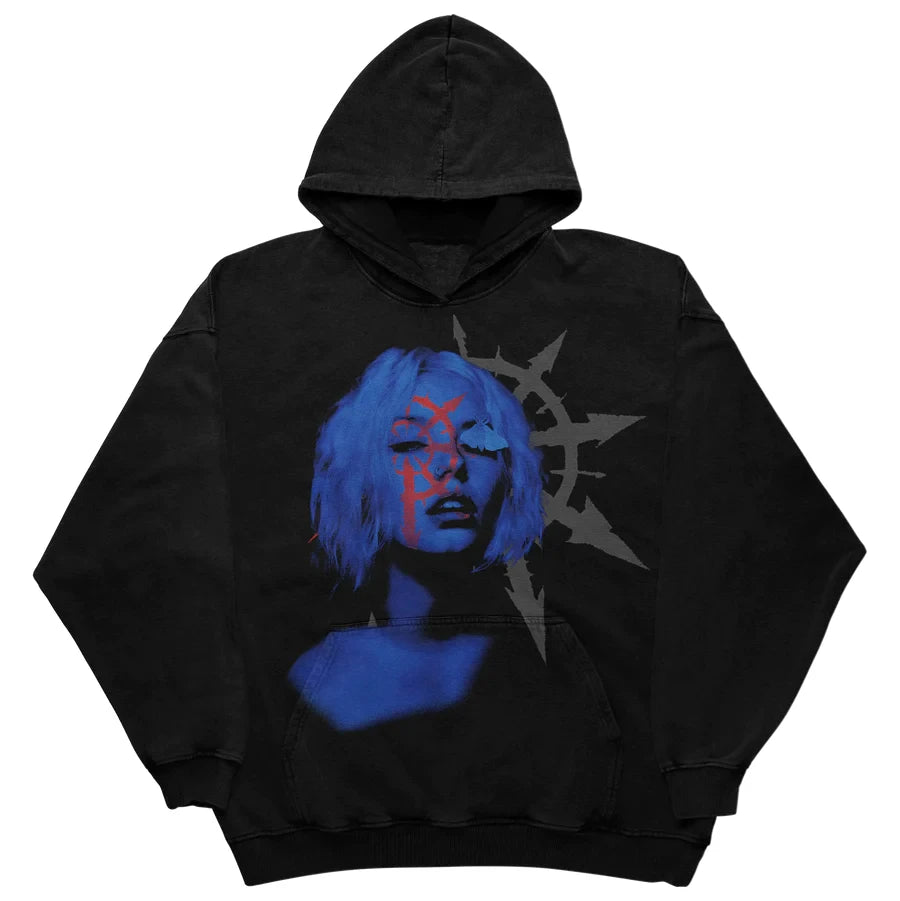 Y2K Womens Top Hoodies Sweatshirt Pullover Oversized Streetwear Vintage