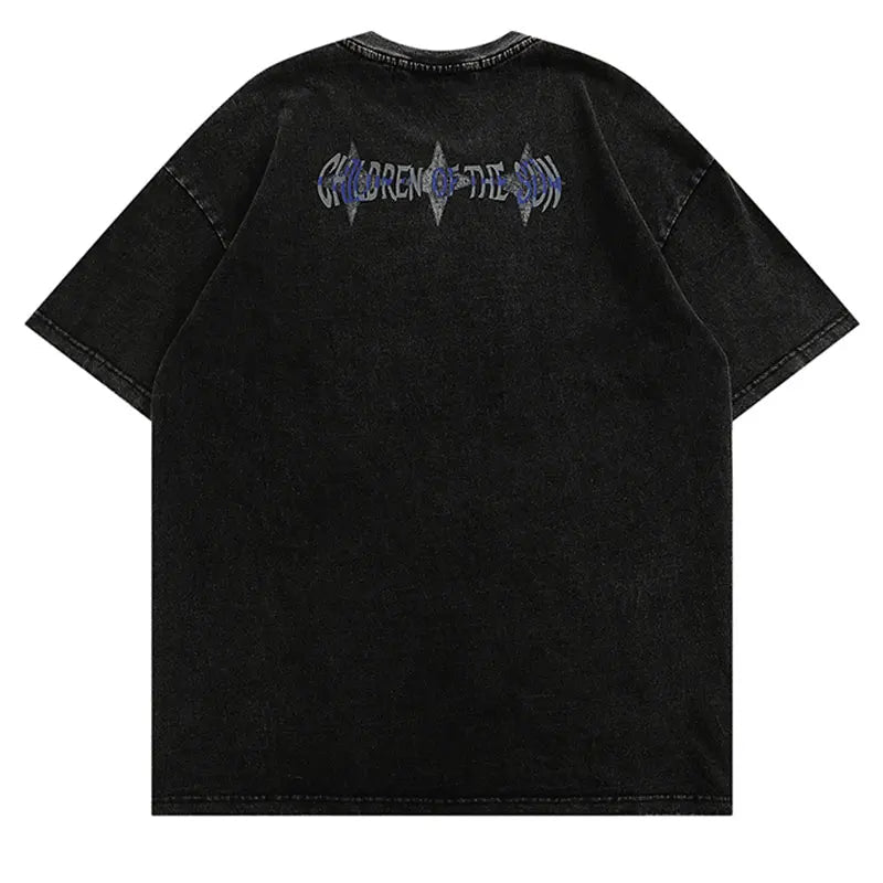 Glitchcore Fashion – Mens Punk T Shirt Streetwear Hip Hop Vintage Retro Graphic P – Modern Streetwear for Everyone