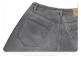 2024 autumn and winter new carbon ash wash worn jeans