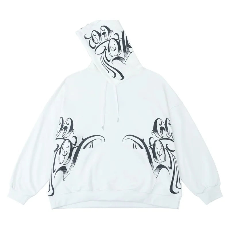 anime chrome print featuring men hip hop facemask hoodies pullover hooded sweatshirts harajuku streetwear skateboard new casual y2k unisex loose tops hoodies