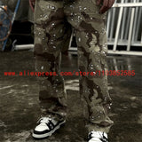 2024 new american vintage direct casual functional work pants heavy duty washed outdated logging pants desert camo high street unique default style 2968