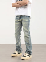 retro striped washed denim jeans flare pants unisex hip hop fashion streetwear harajuku loose straight y2k mens jeans joggers urban active pants
