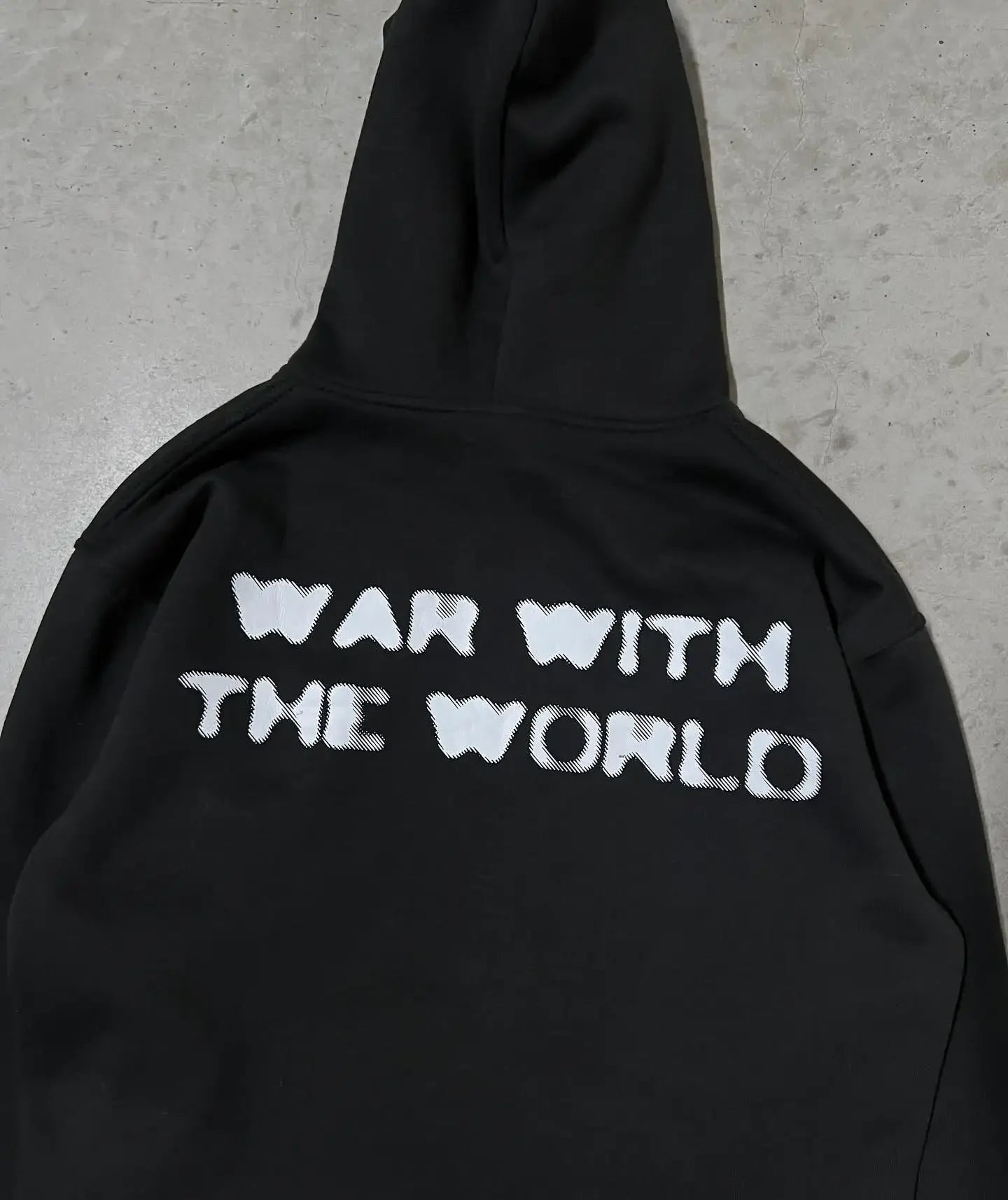 American Trendy Gothic Portrait Letter Print Oversized Hoodie Mens Y2K
