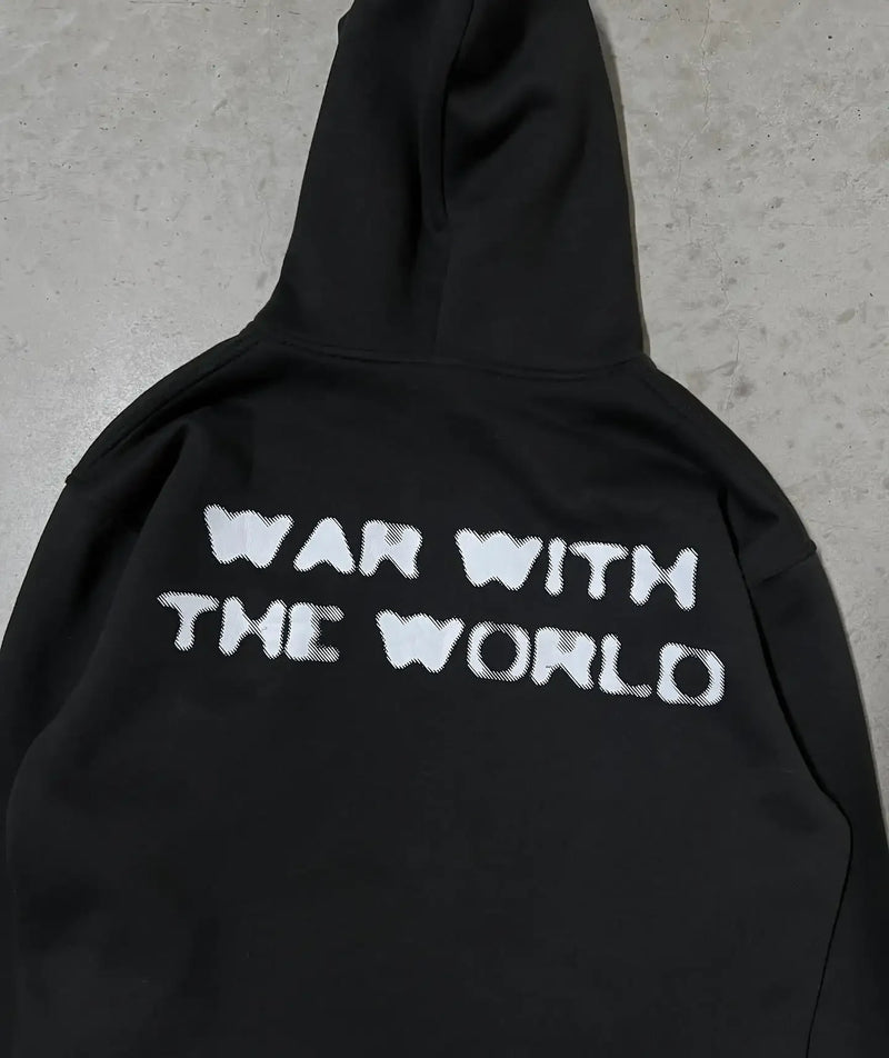 American Trendy Gothic Portrait Letter Print Oversized Hoodie Mens Y2K