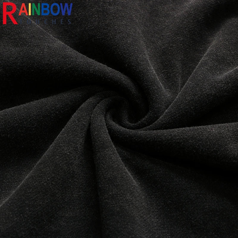 Gothic Streetwear – Rainbowtouches Men Lettered Printing Long Sleeve Top Rib Cre – Modern Streetwear for Everyone
