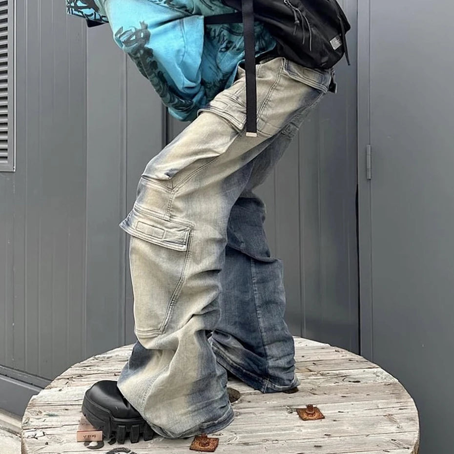 baggy jeans side pocket loose denim pants men luxury designer fashion harajuku streetwear baggy jeans trousers unique jeans style 2279