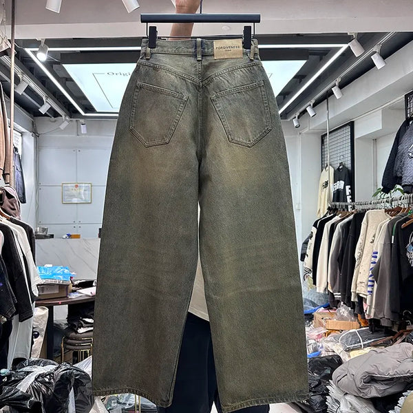Yellow clay batik coated jeans