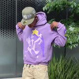Couples Clothing Top Y2K Super Large Hooded Shirt With Letter Pattern