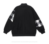 American Retro Jacket Mens Autumn Hong Kong Style Design Color Blocked