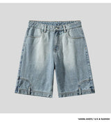 High Street Denim Short Retro Blue Jeans Summer New Men's Baggy Shorts Y2k Oversize Clothes Unisex Jeans