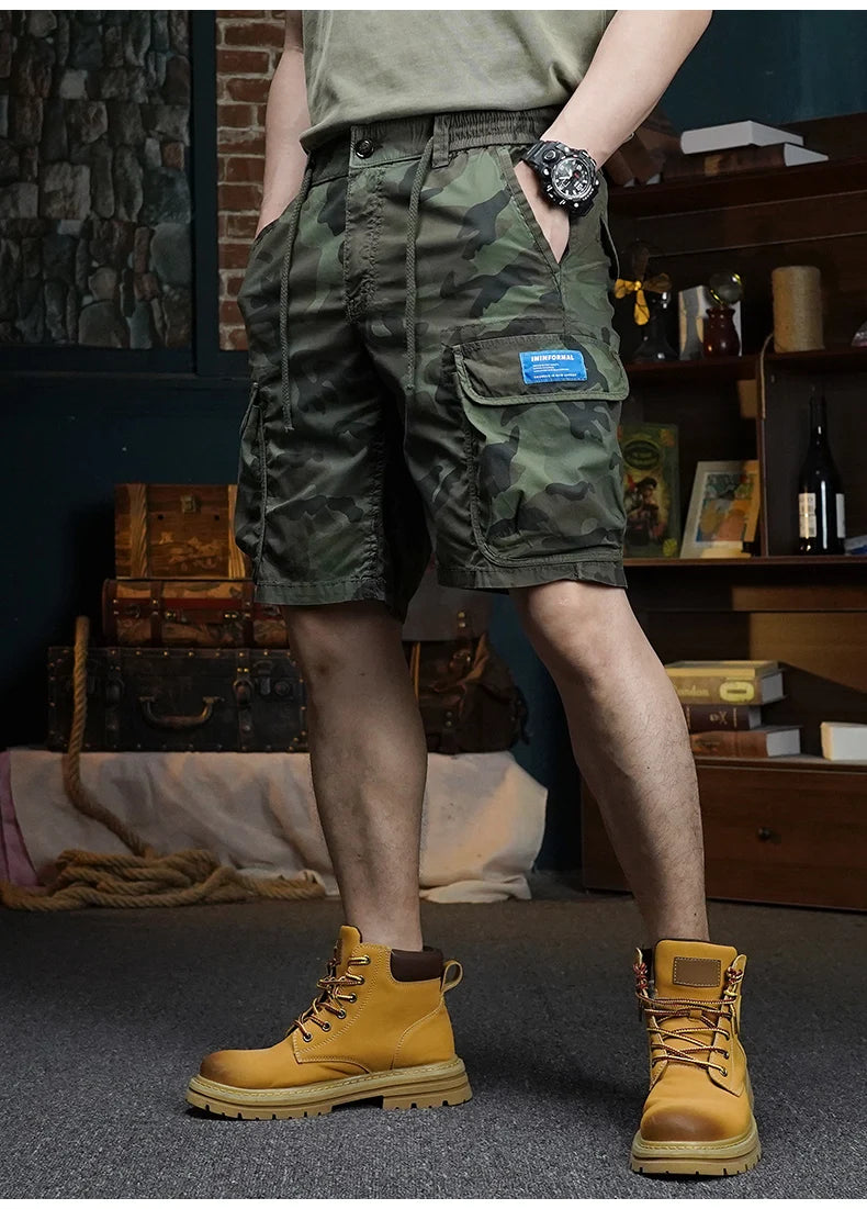 summer cargo shorts mens loose five pocket multi pocket outdoor motorcycle camouflage pants mens shorts unique cargo style 974