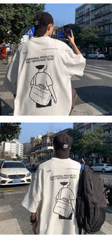 Harajuku Tribal flames – Japanese Streetwear T Shirt Mens Summer Oversized Graphic