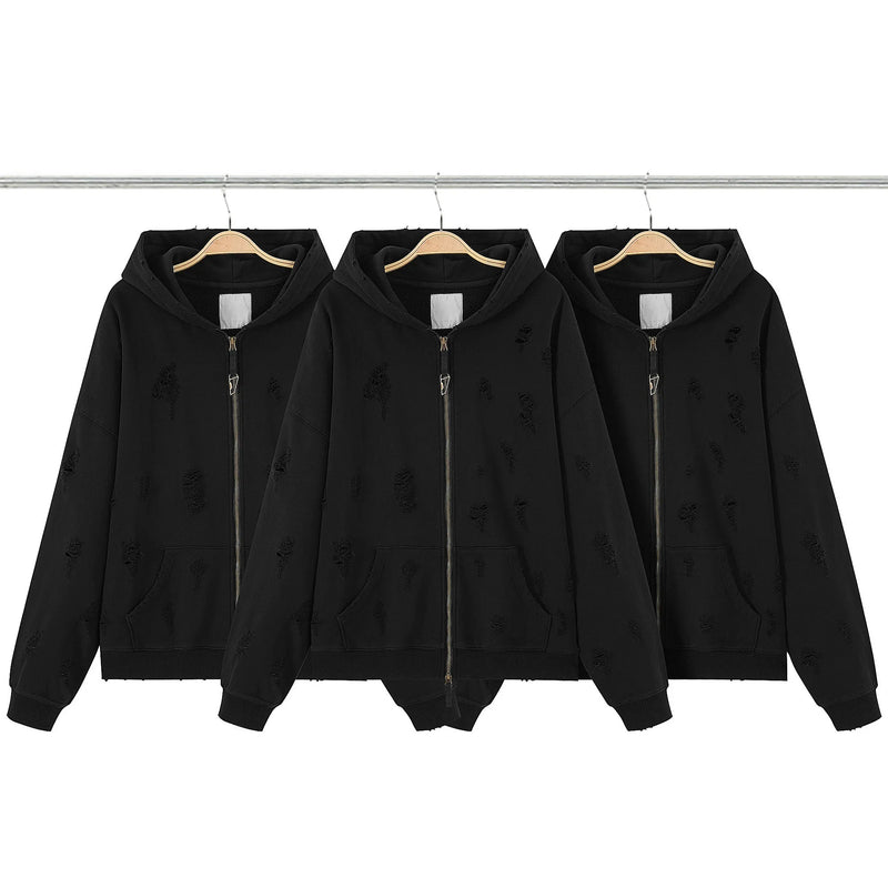 New 2023 Luxury Men Undermycar Wash Old Holes Gentleman Hoodies Hoody