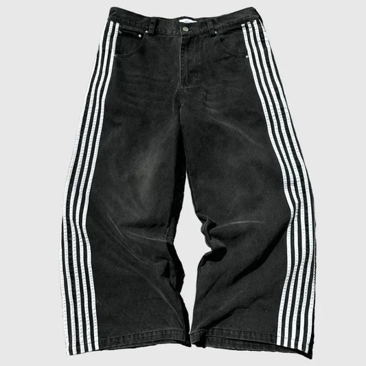 harajuku y2k baggy jeans high quality embroidered striped sweatpants men women hip hop streetwear casual wide leg denim pants unique joggers style 277
