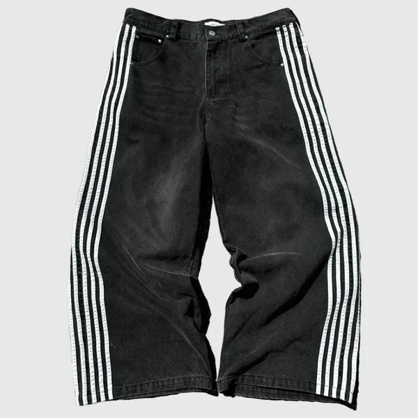 harajuku y2k baggy jeans high quality embroidered striped sweatpants men women hip hop streetwear casual wide leg denim pants unique joggers style 277