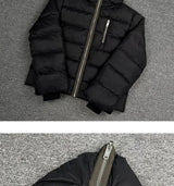 Winter Men's Down Jacket Coat Dark Style Shark Head Masked Zipper Goose Down Warm Regular Down Jacket Coat For Men And Women