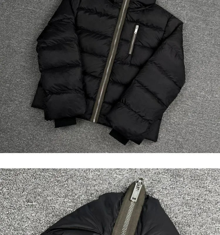 Winter Men's Down Jacket Coat Dark Style Shark Head Masked Zipper Goose Down Warm Regular Down Jacket Coat For Men And Women