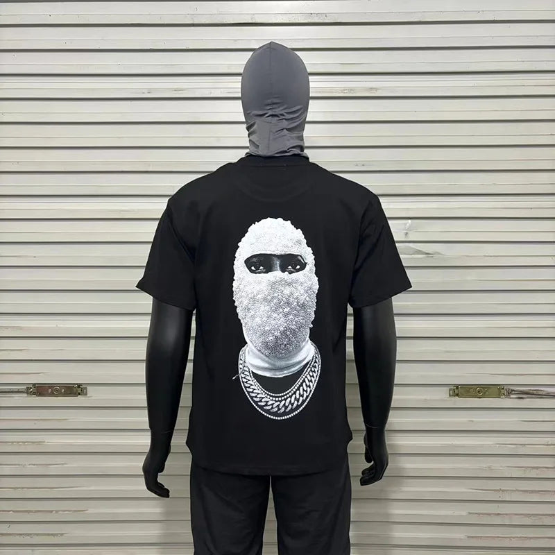 Glitchcore Fashion – High Quality Ih Nom Uh Nit T Shirt Masked Men Letter Printin – Urban Streetwear for Men & Women